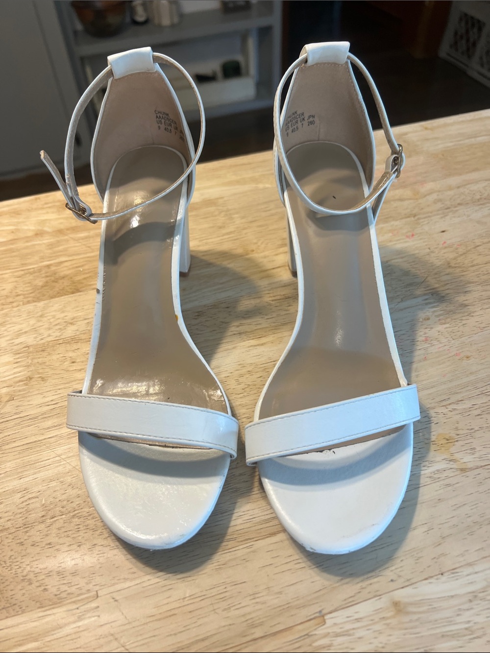 Dream Pairs White Ankle-Strap Block Heels